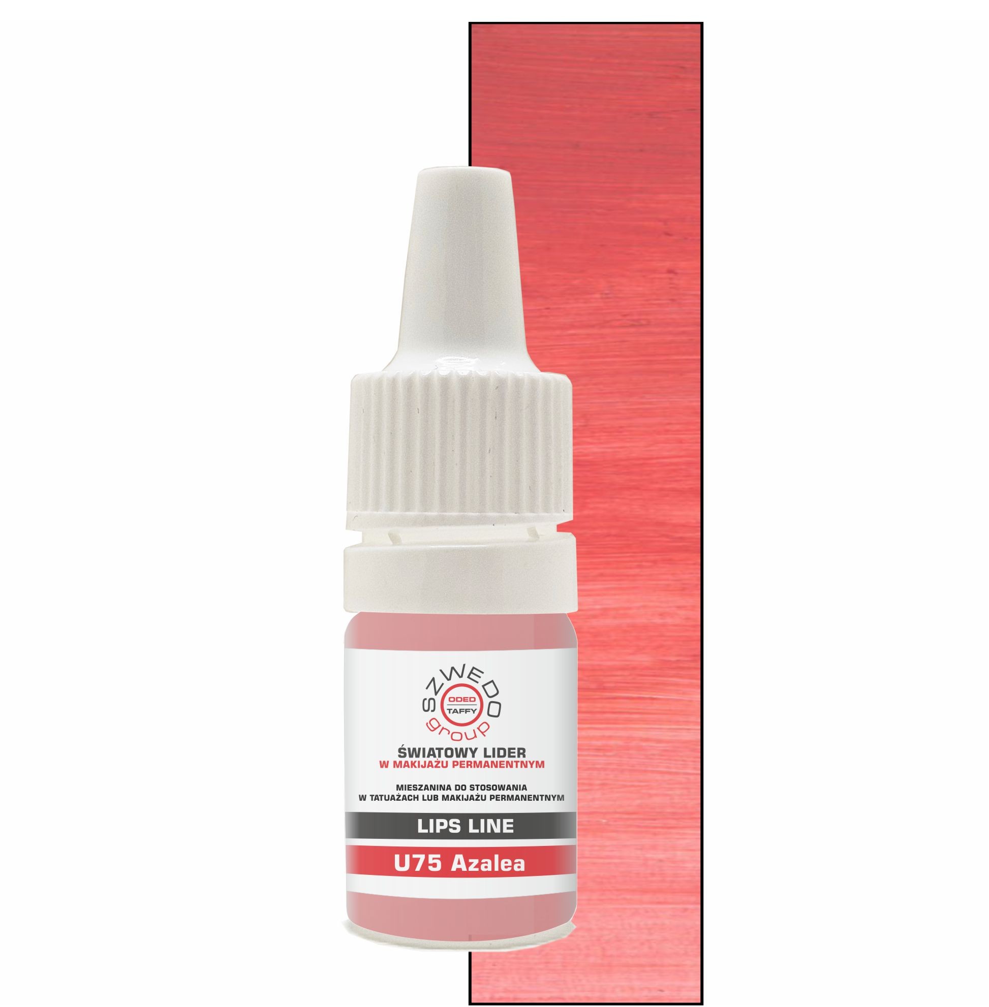 U75 Azalea – pudrowy koralowo-czerwony pigment do makijażu permanentnego ust