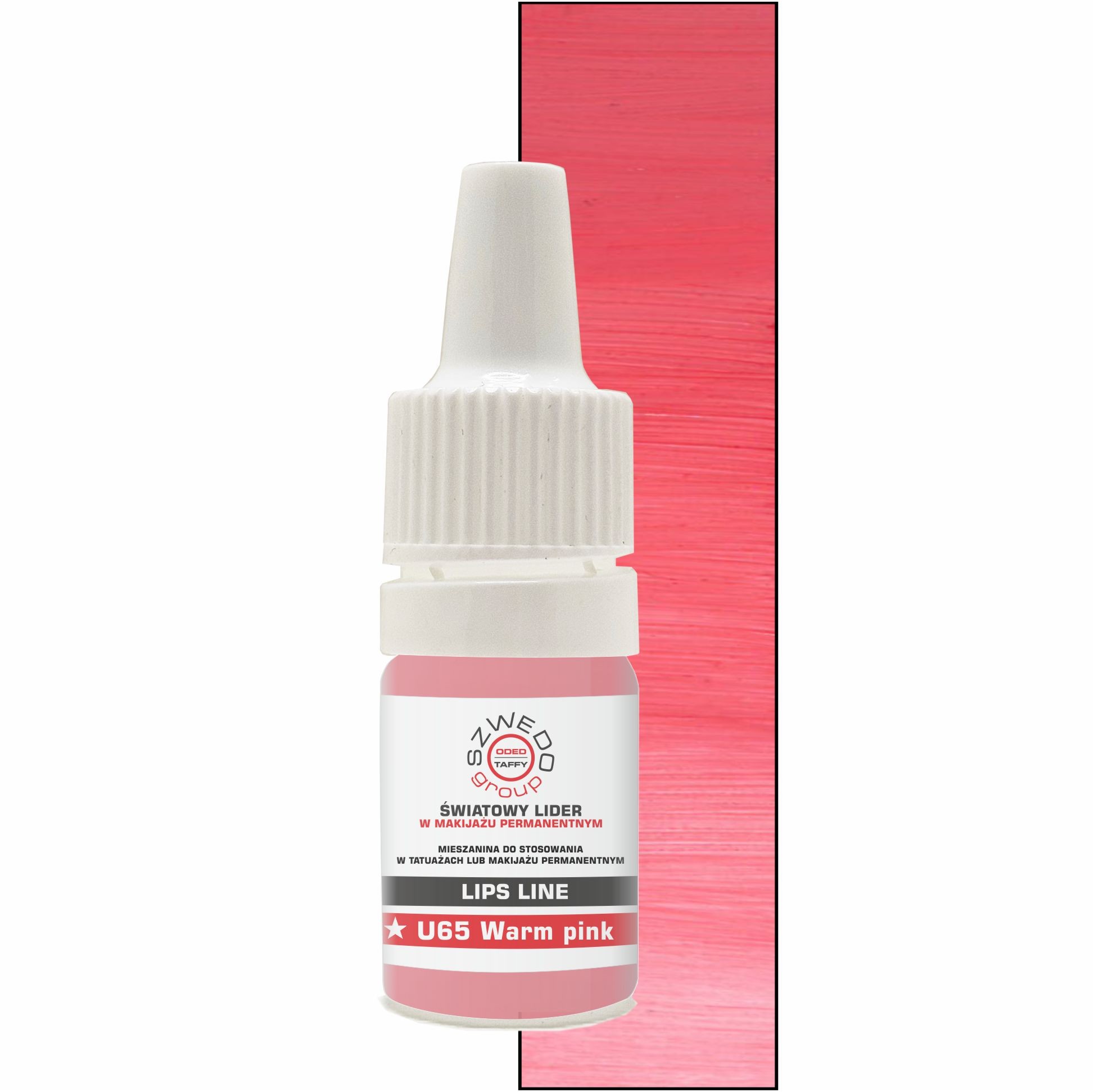 U65 Warm Pink (INTENSE) – pudrowy róż z efektem nude do makijażu permanentnego ust