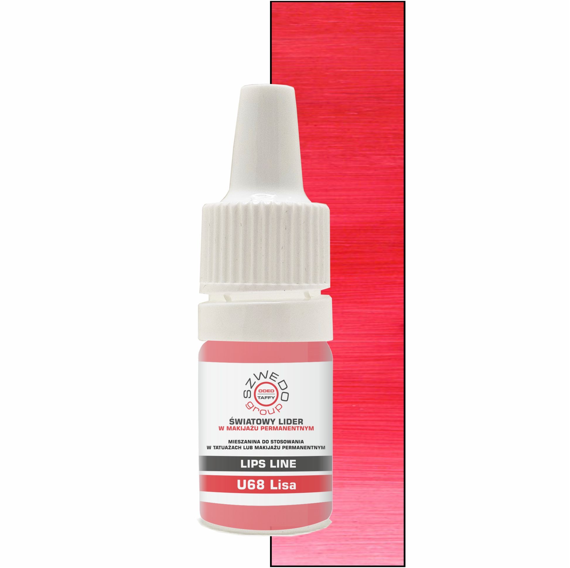 U68 Lisa – wyrazisty czerwono-różowy pigment do makijażu permanentnego ust